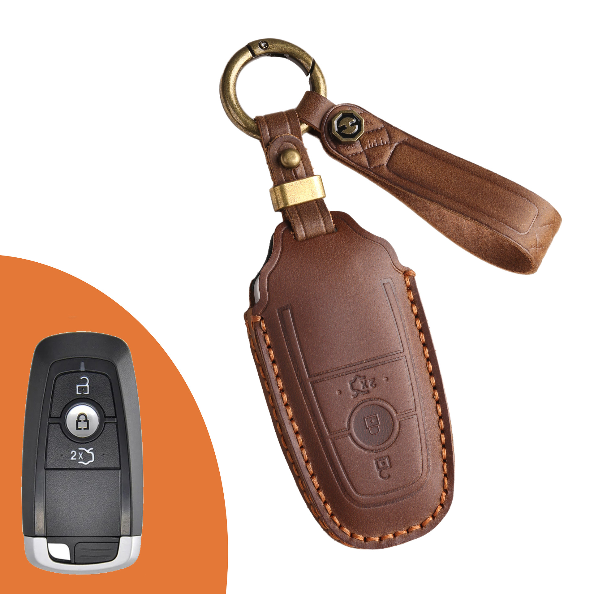 Key Fob Cover For Ford,Crazy Horse Leather