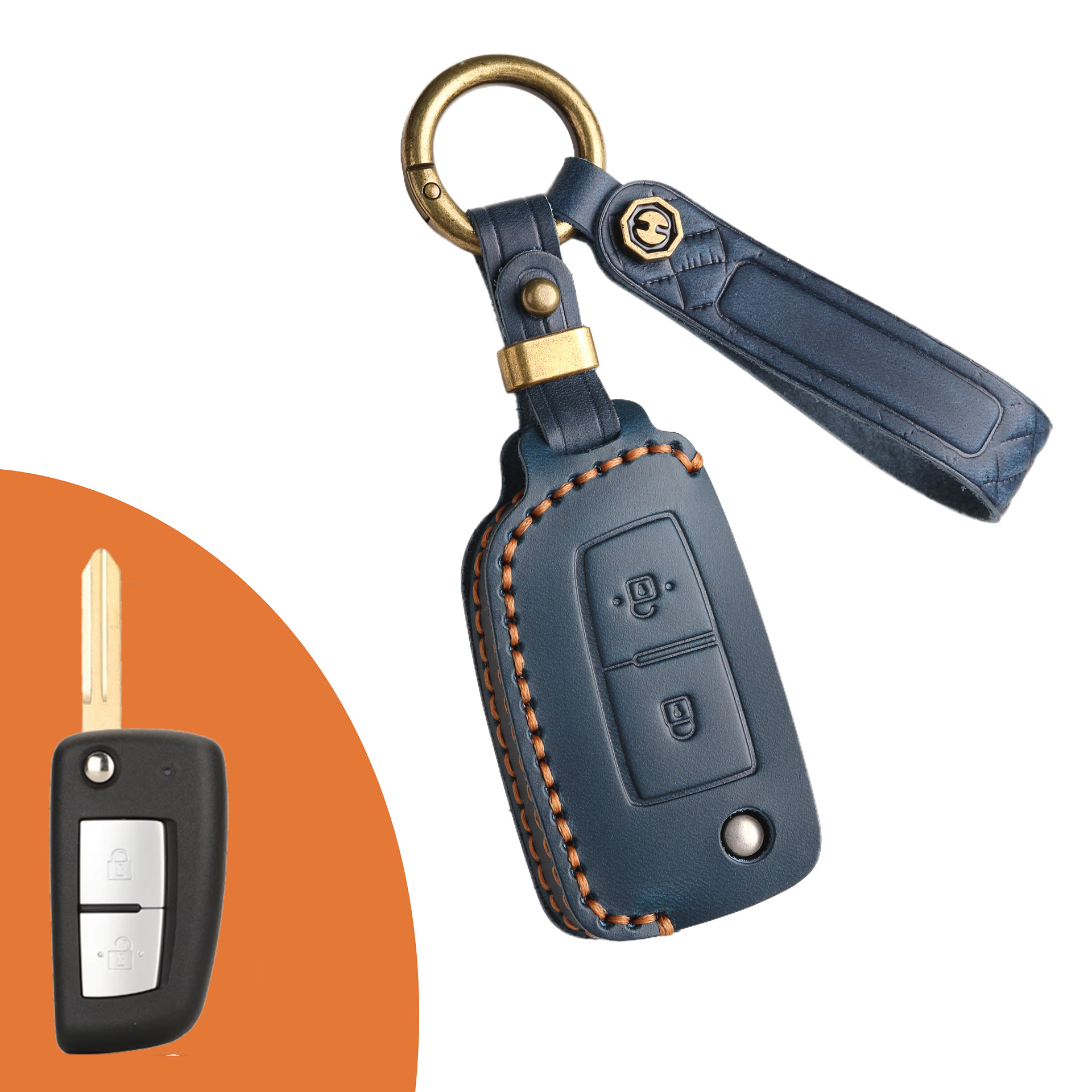 Key Fob Cover For Nissan,Crazy Horse Leather