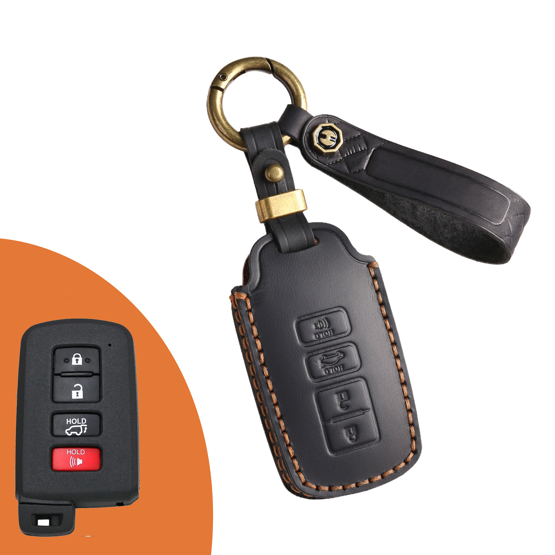 Key Fob Cover For TOYOTA Tacoma,Crazy Horse Leather