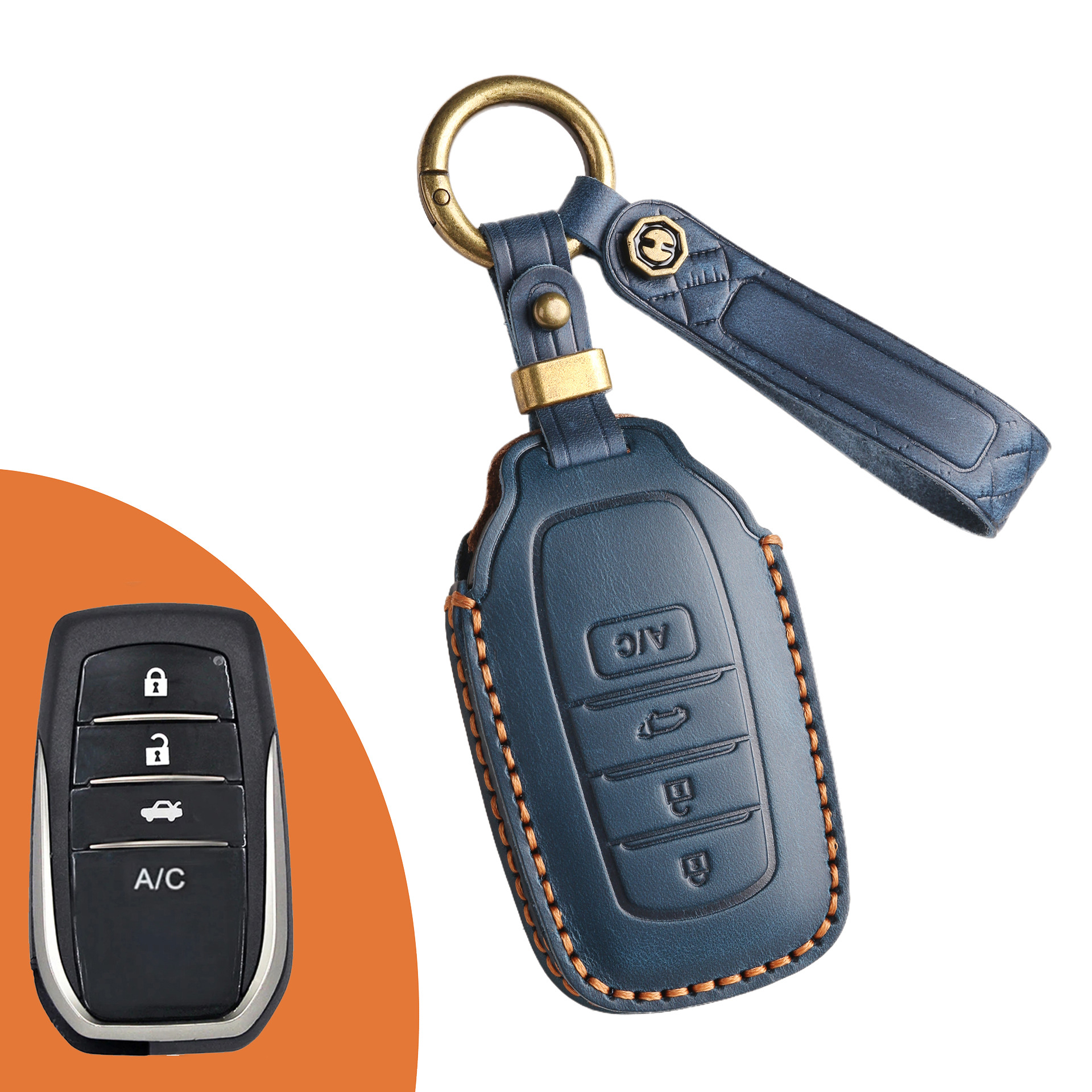 Key Fob Cover For TOYOTA ,Crazy Horse Leather