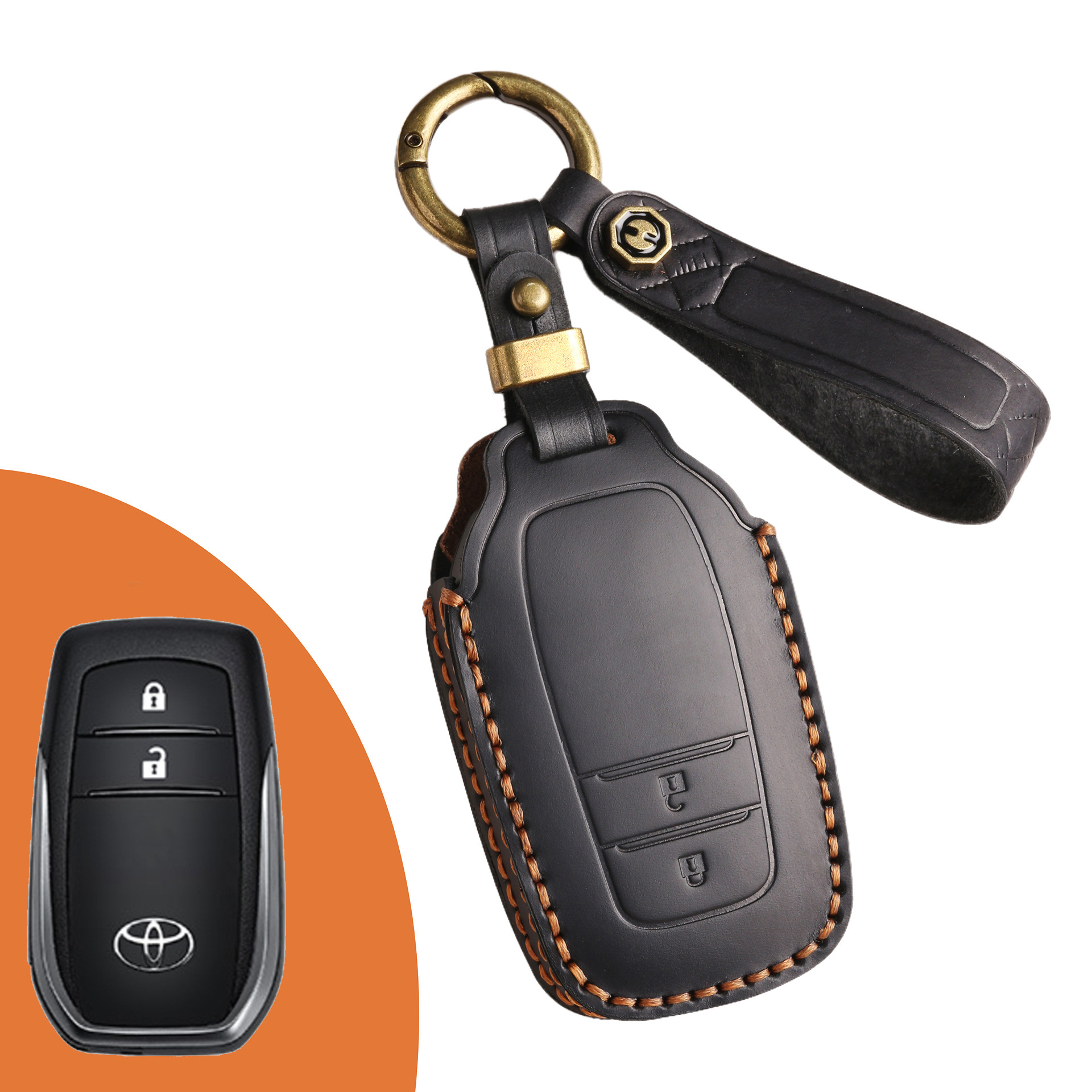 Key Fob Cover For TOYOTA ,Crazy Horse Leather