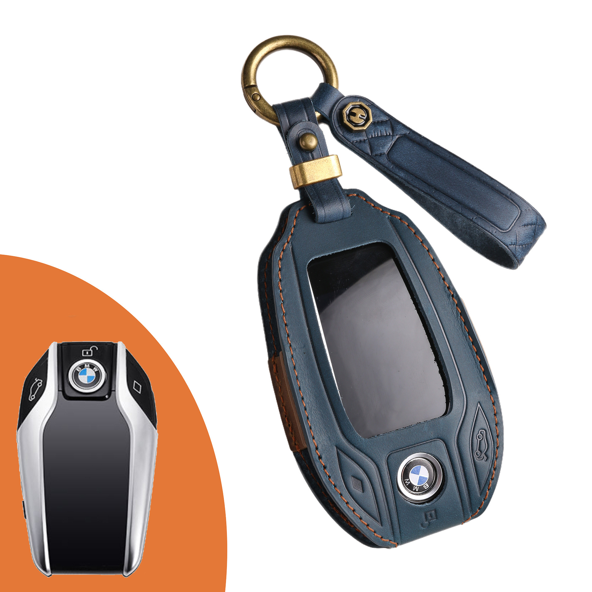 Key Fob Cover For BMW I8,Crazy Horse Leather