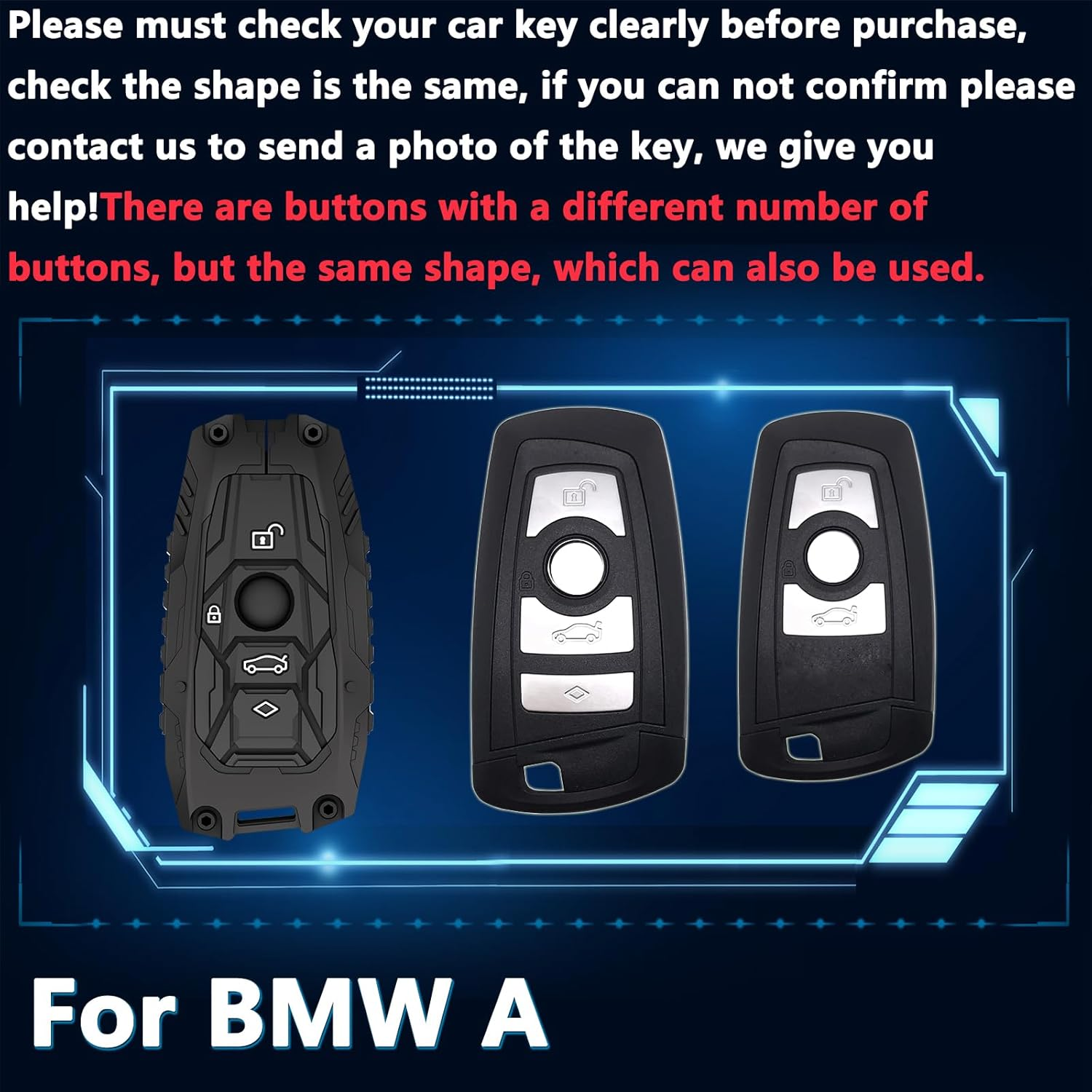 Key Fob Cover For BMW,Metal-Mecha