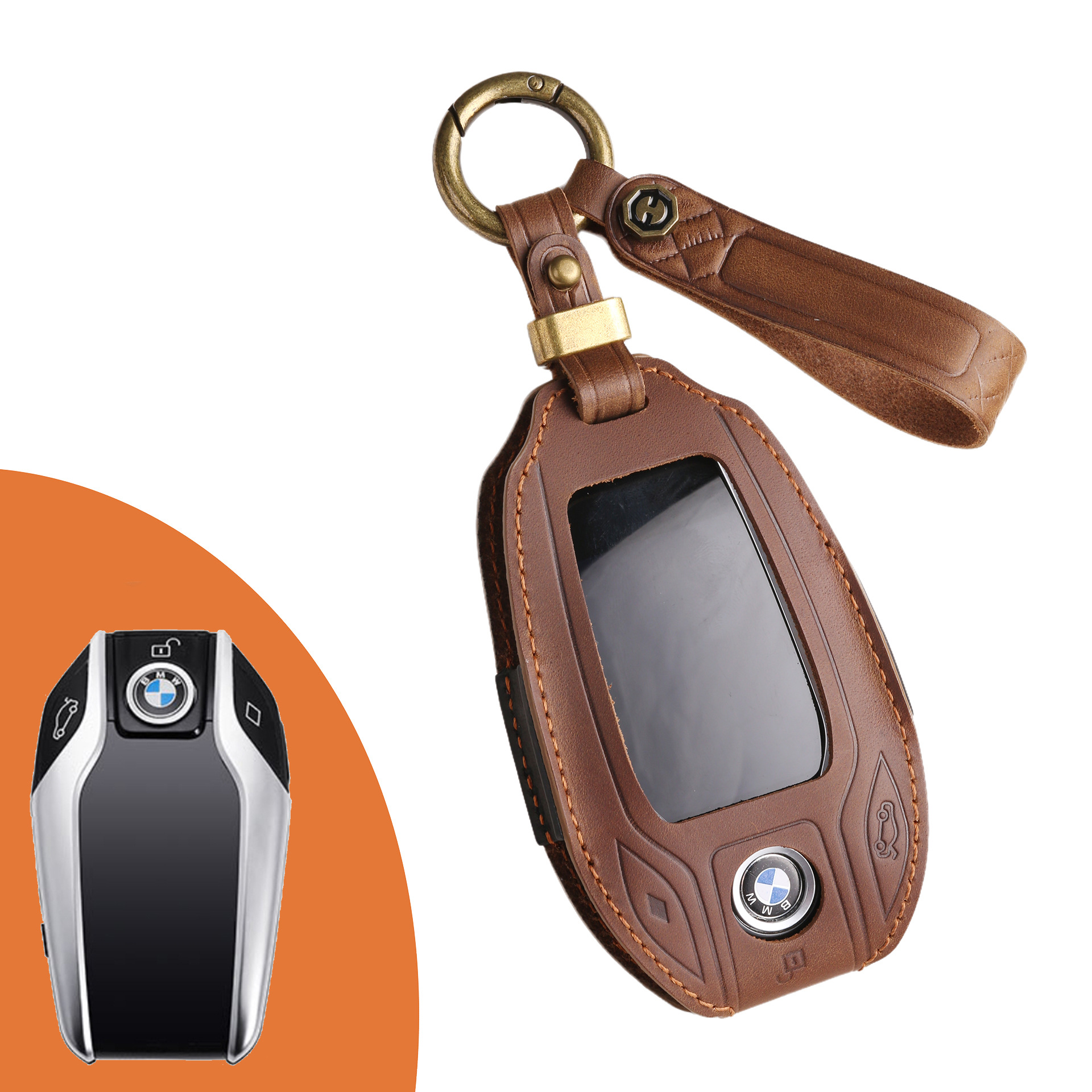 Key Fob Cover For BMW I8,Crazy Horse Leather